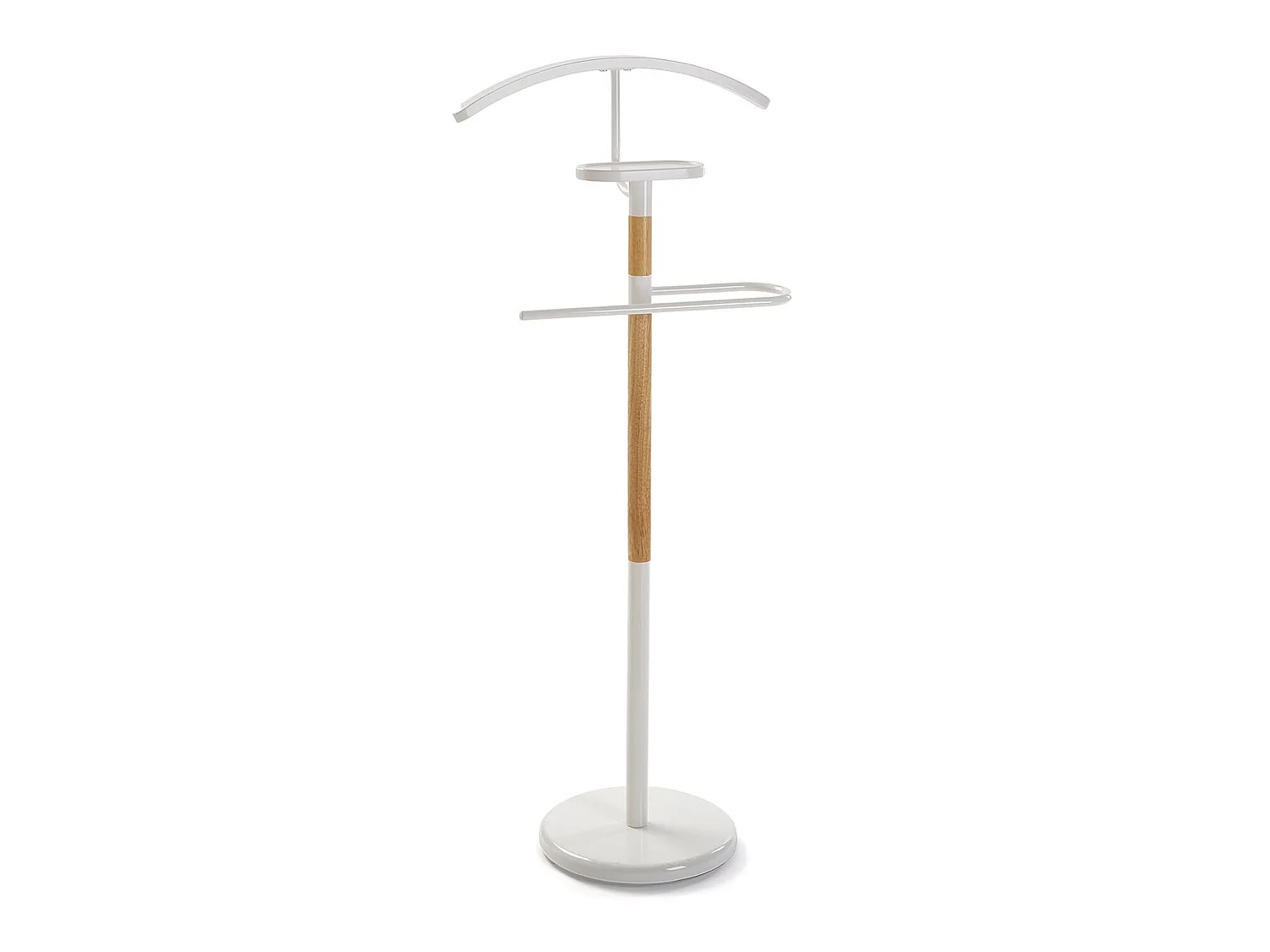 Valet de Chambre Holstebro, 112 x 28,8 x 46,5 cm, Métal et Bois, Blanc