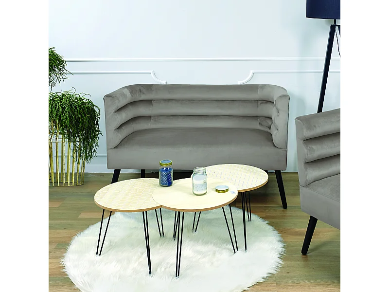 Canape Amelia Velours Taupe