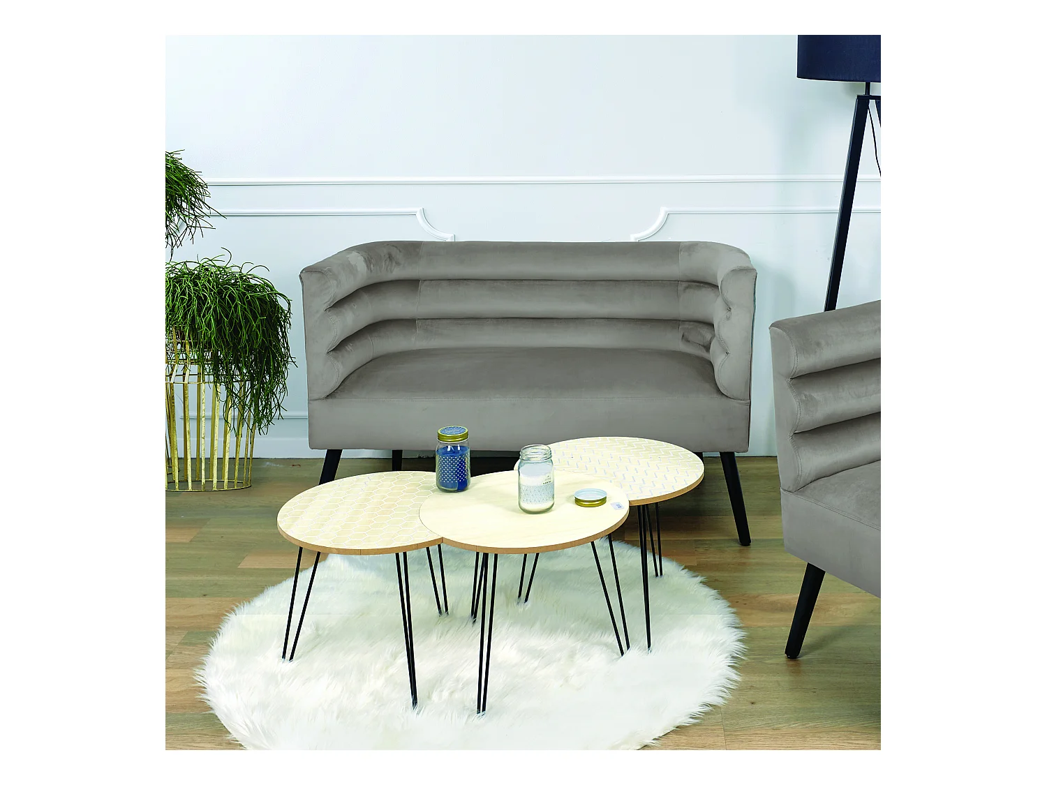 Canape Amelia Velours Taupe