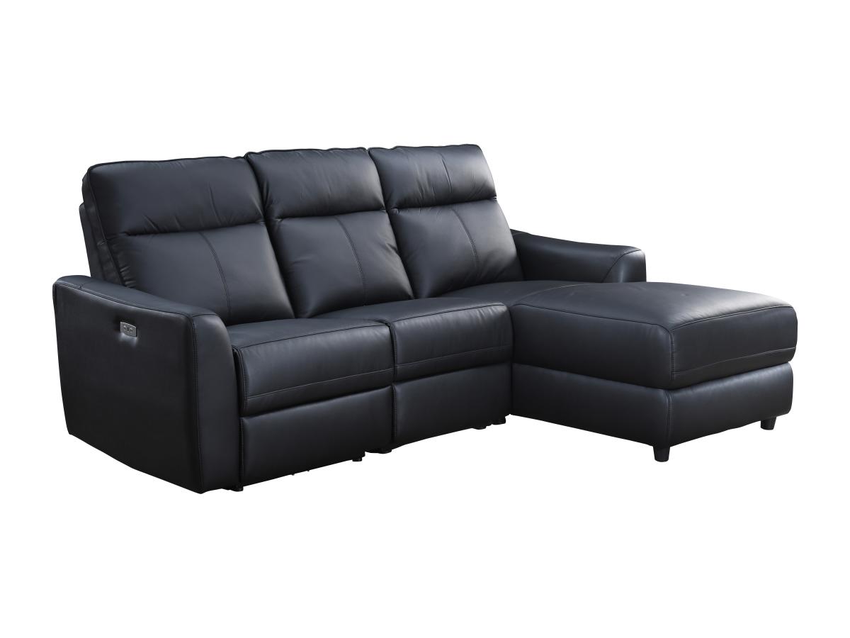 Eckrelaxsofa elektrisch - Ecke rechts - Leder - Schwarz - ISPICA günstig online kaufen