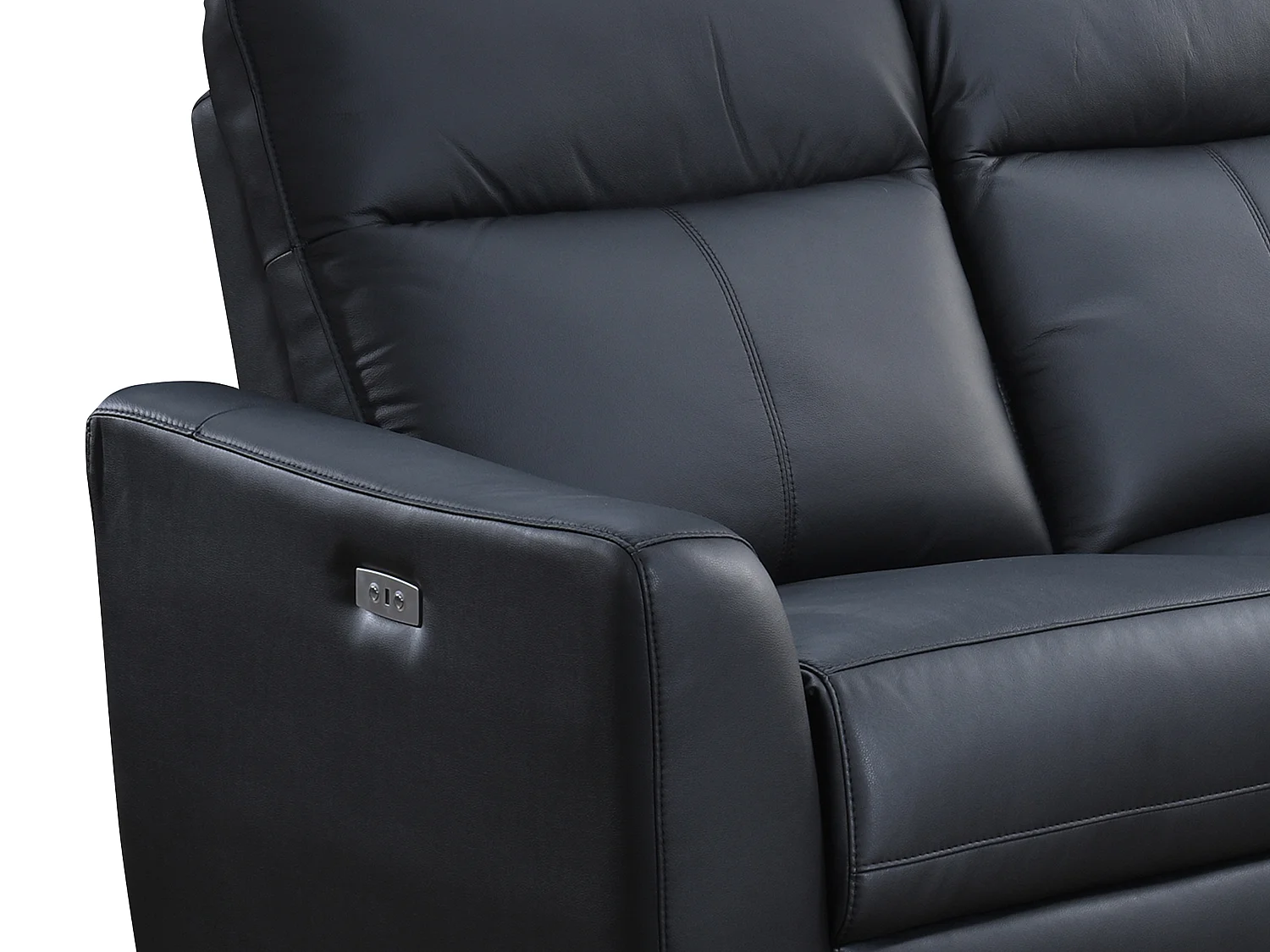 Divano relax elettrico in Pelle Nero - Angolo a destra - ISPICA