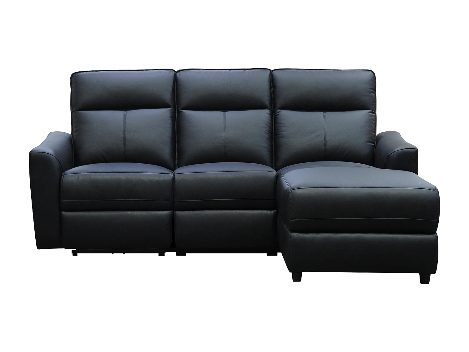 Divano relax elettrico in Pelle Nero - Angolo a destra - ISPICA