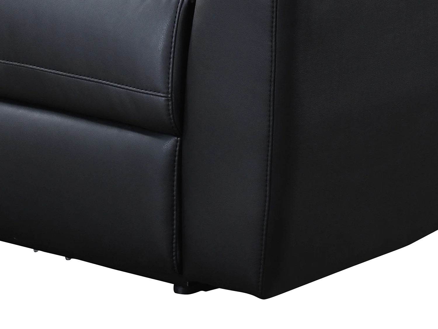 Eckrelaxsofa elektrisch - Ecke links - Leder - Schwarz - ISPICA