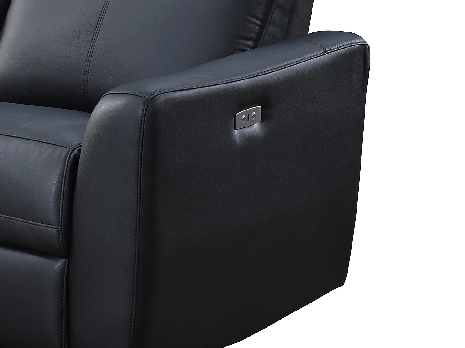 Eckrelaxsofa elektrisch - Ecke links - Leder - Schwarz - ISPICA