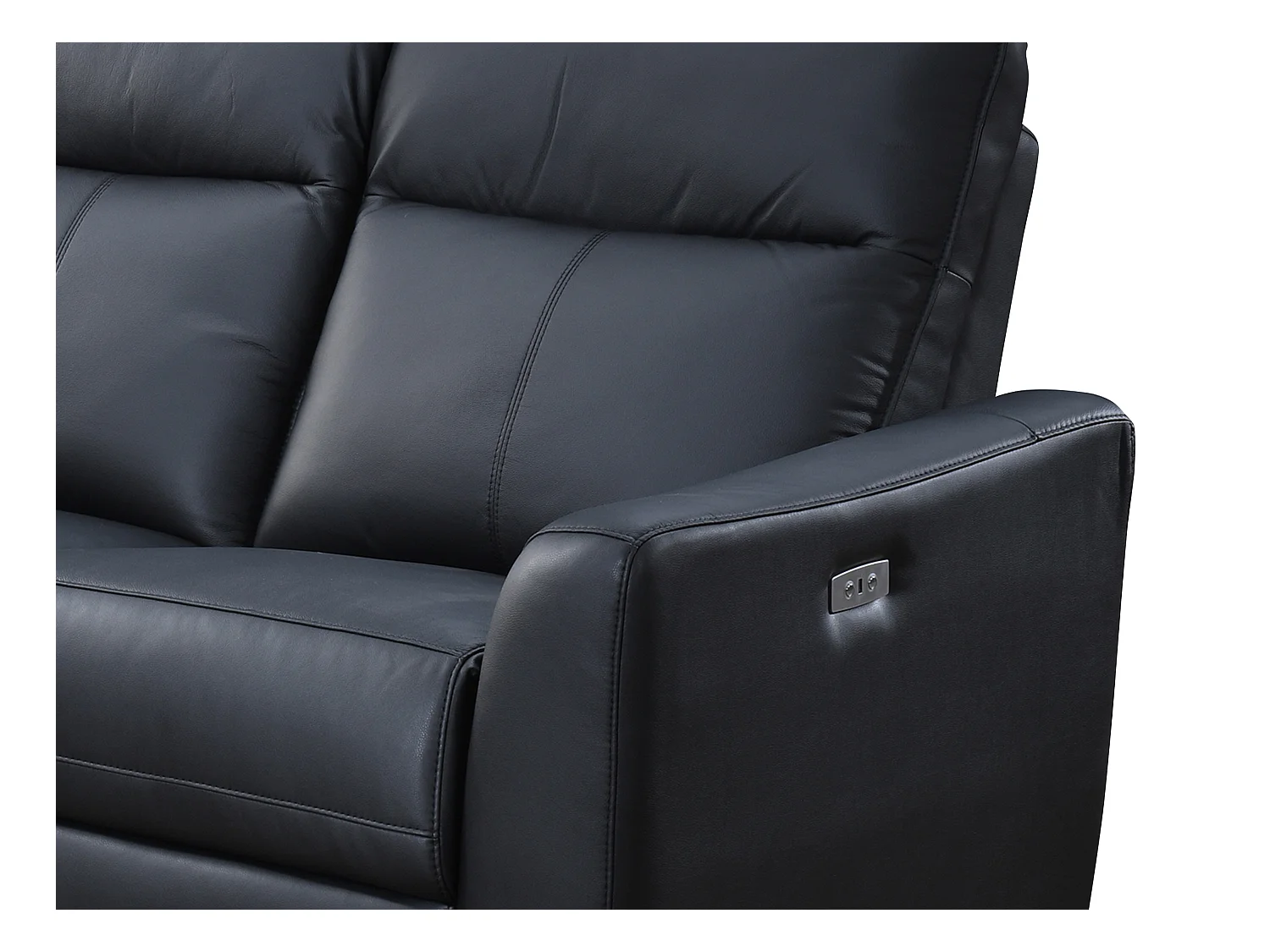 Divano relax elettrico in Pelle Nero - Angolo a sinistra - ISPICA