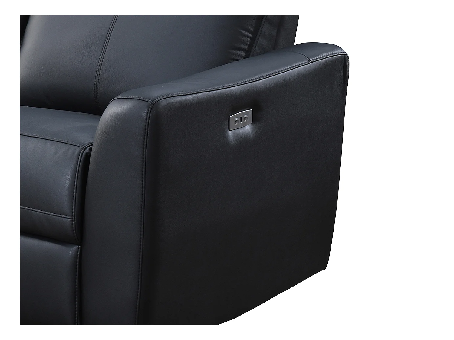 Divano relax elettrico in Pelle Nero - Angolo a sinistra - ISPICA