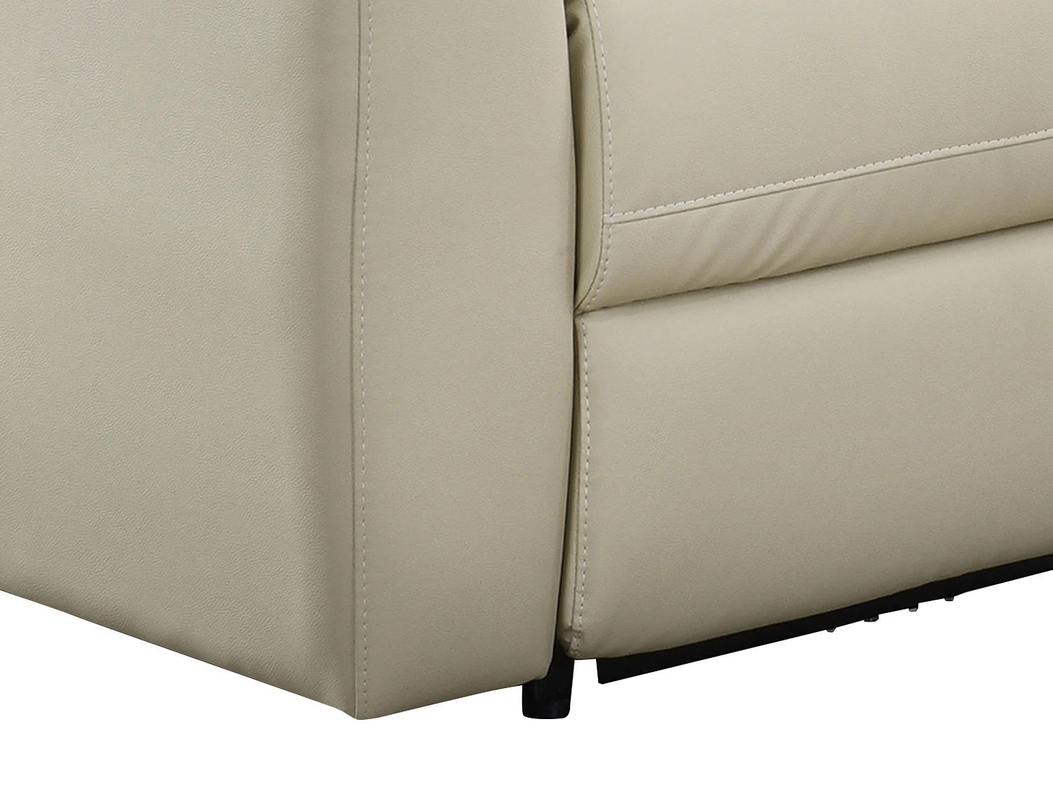 Eckrelaxsofa elektrisch - Ecke rechts - Leder - Beige - ISPICA