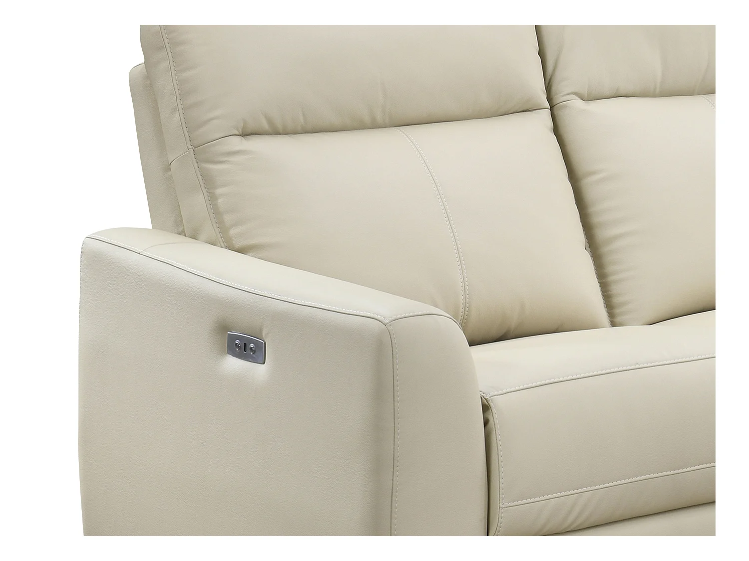 Eckrelaxsofa elektrisch - Ecke rechts - Leder - Beige - ISPICA