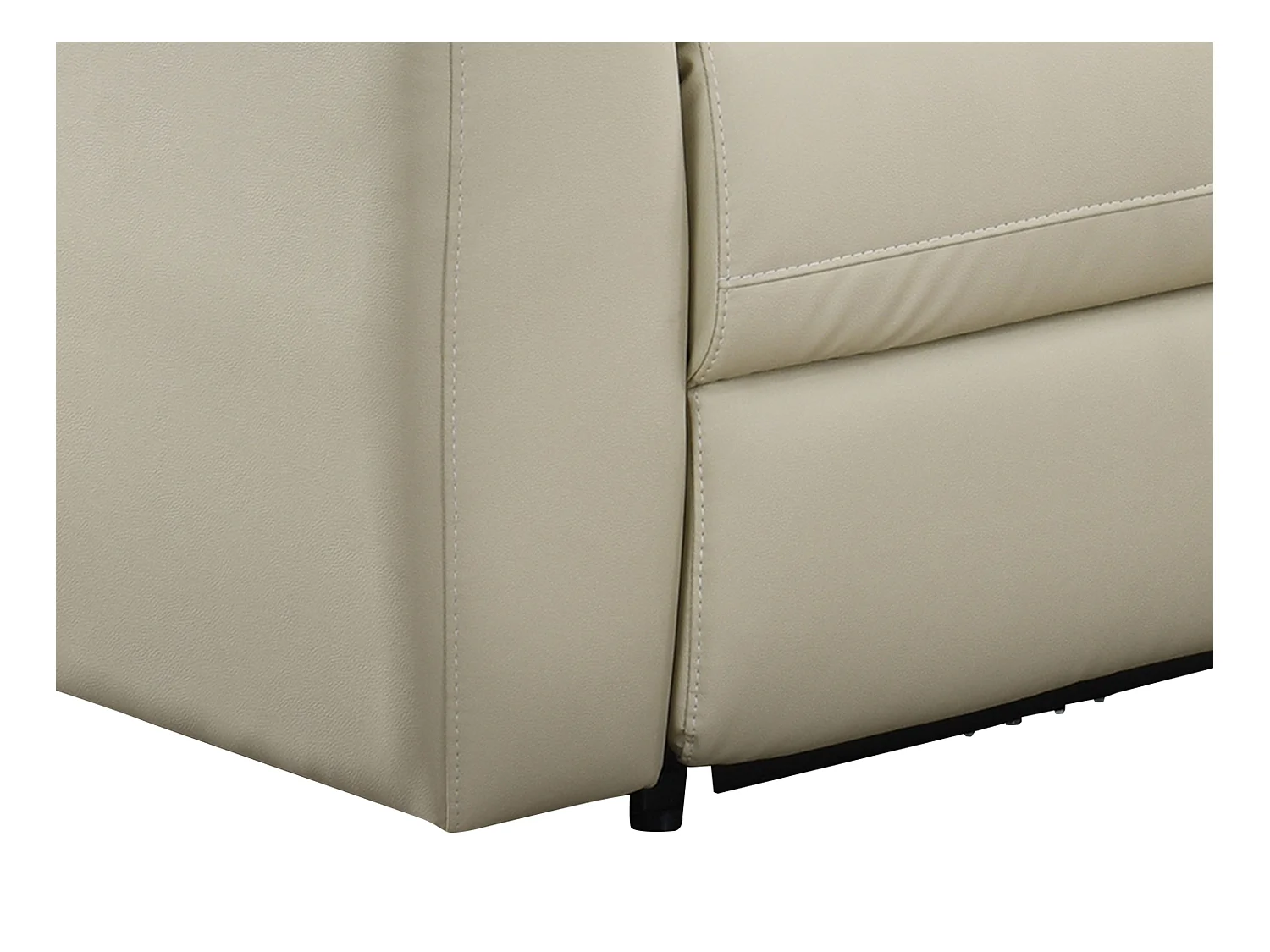 Elektrische relaxhoekbank met hoek rechts van beige leer ISPICA