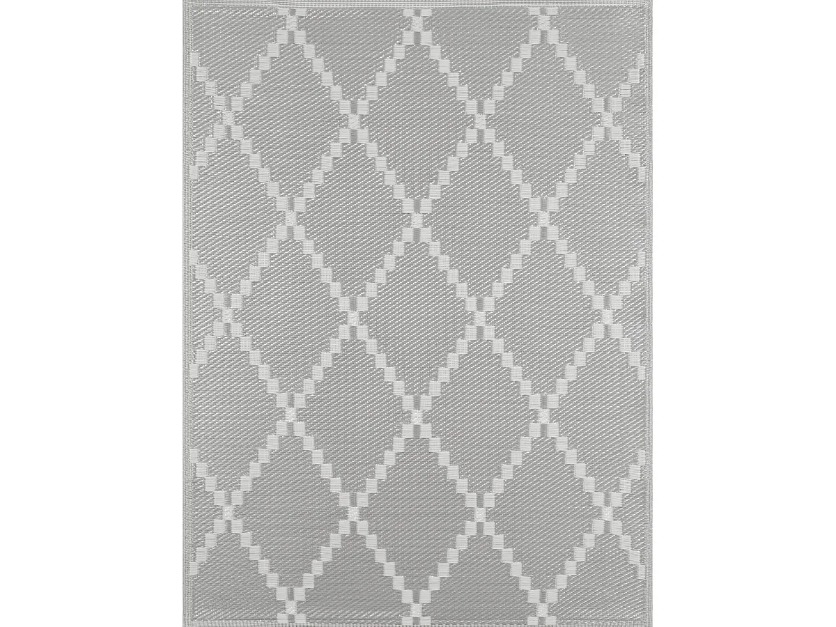Tapis extérieur - gris et blanc - scoobi - 120x160 cm - polypropylène