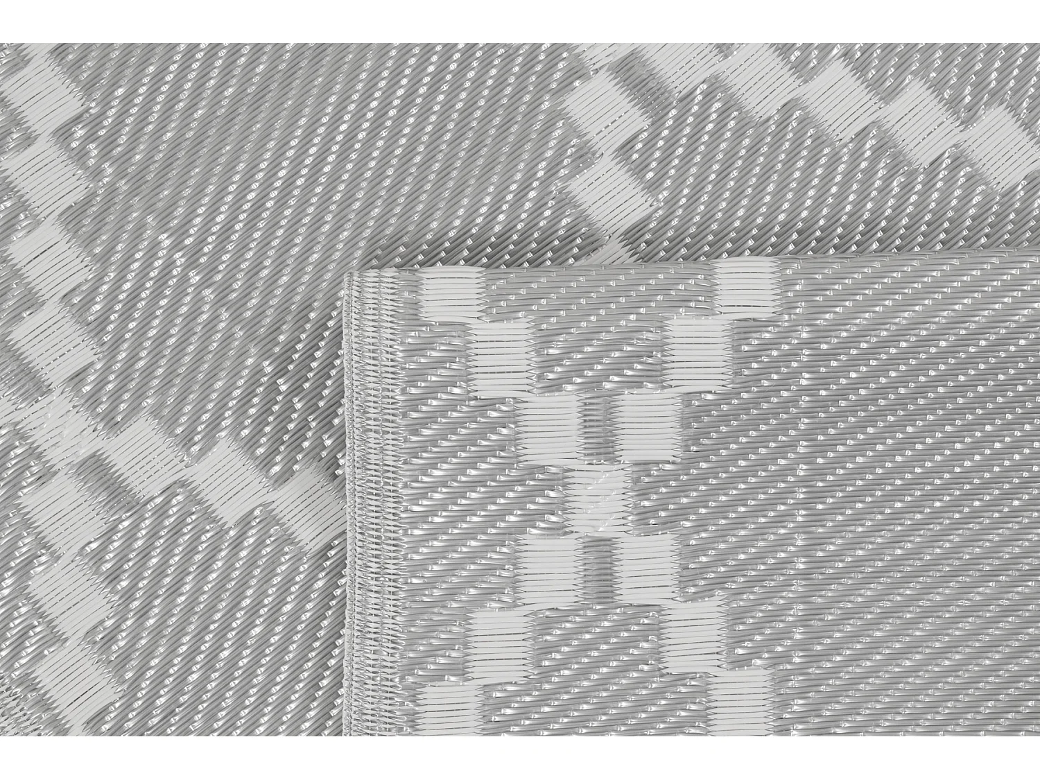 Tapis extérieur - gris et blanc - scoobi - 120x160 cm - polypropylène