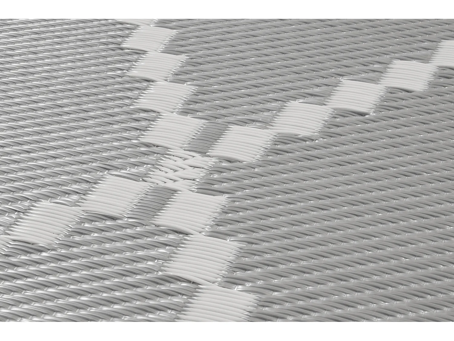 Tapis extérieur - gris et blanc - scoobi - 120x160 cm - polypropylène