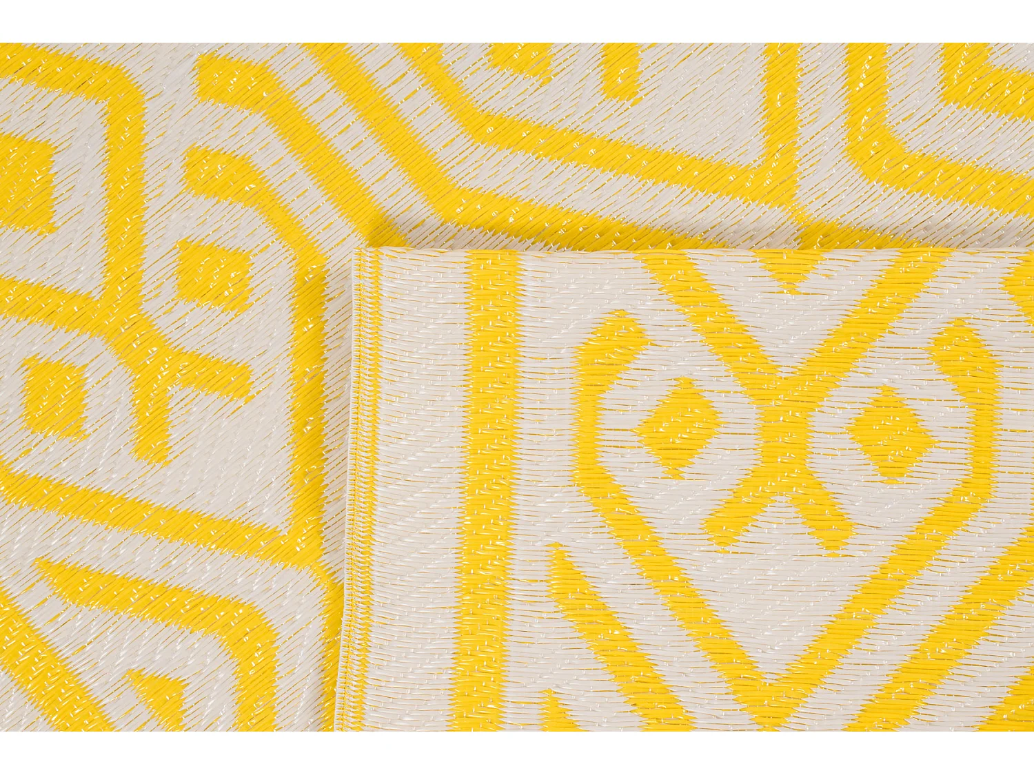 Tapis extérieur - jaune et blanc - scoobi - 180x280 cm - polypropylène