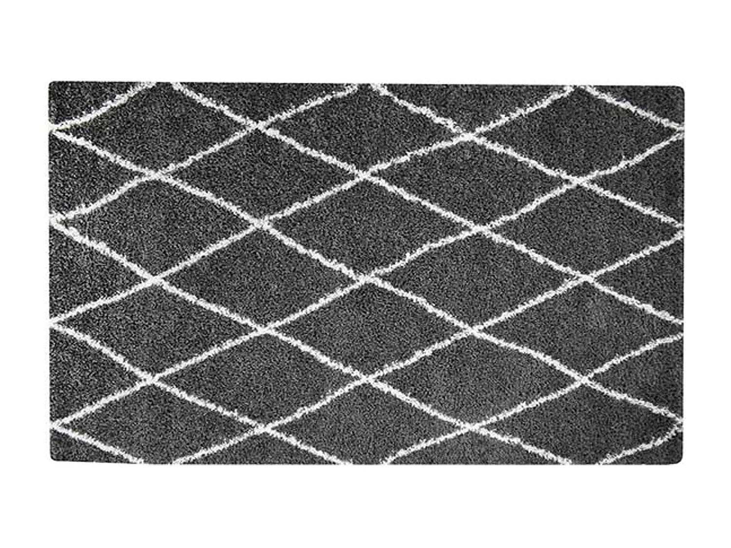 Tapis de salon - motif berbère - laine artificielle - Asma - 67x180cm - Anthracite