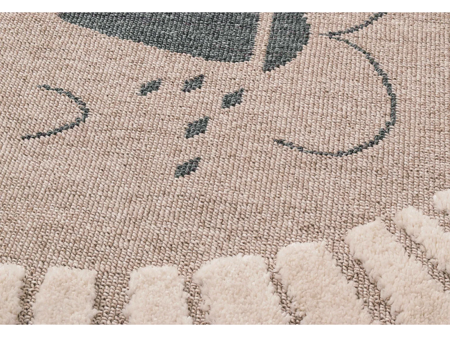 Tapis enfant - beige - crème - lion  - 120x170