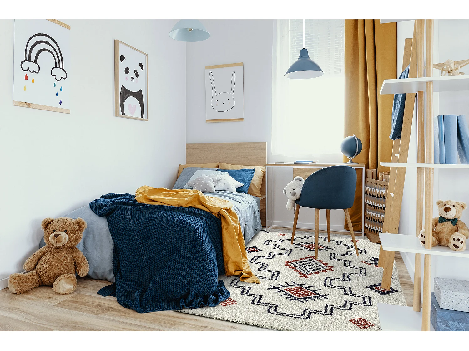 Tapis - enfant - multicolore -  berbère - 120x160 cm