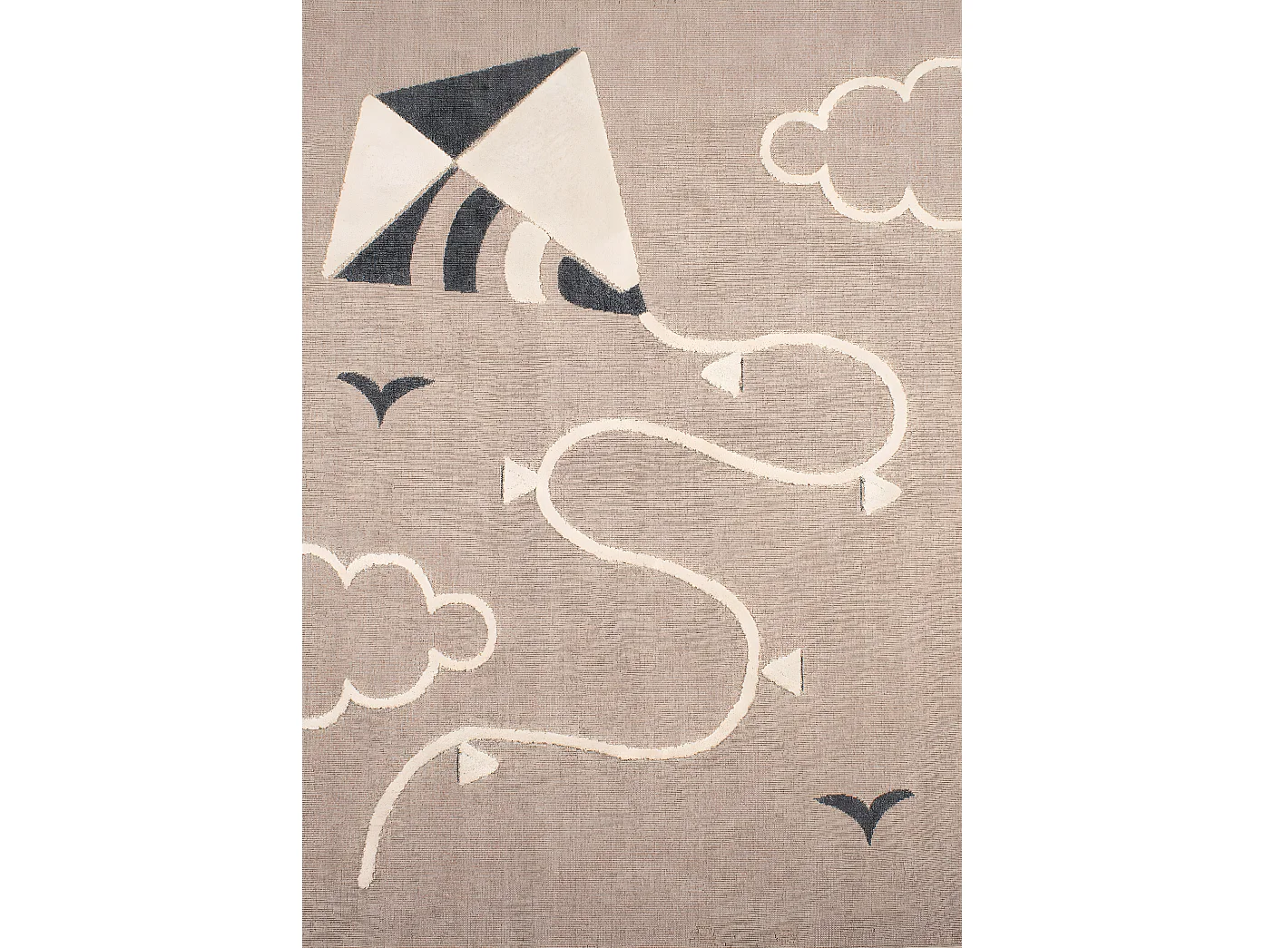 Tapis enfant - beige - crème - cerf-volant - 160x230