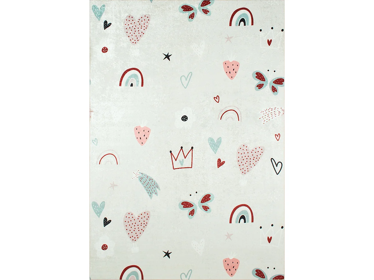 Tapis enfant - HAPPY - rose - 160x230cm