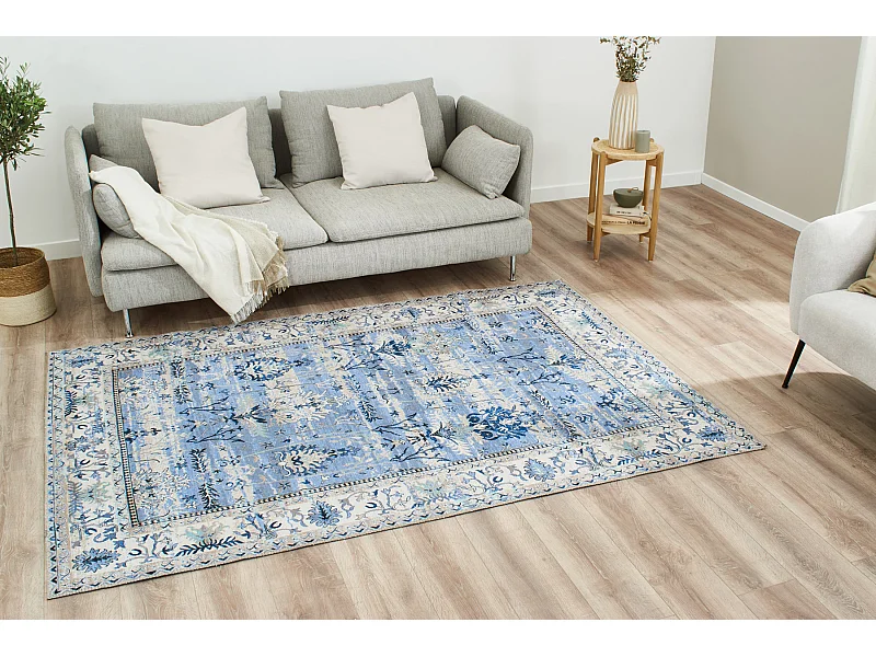 Tapis de salon - vintage - bleu - 200x290cm