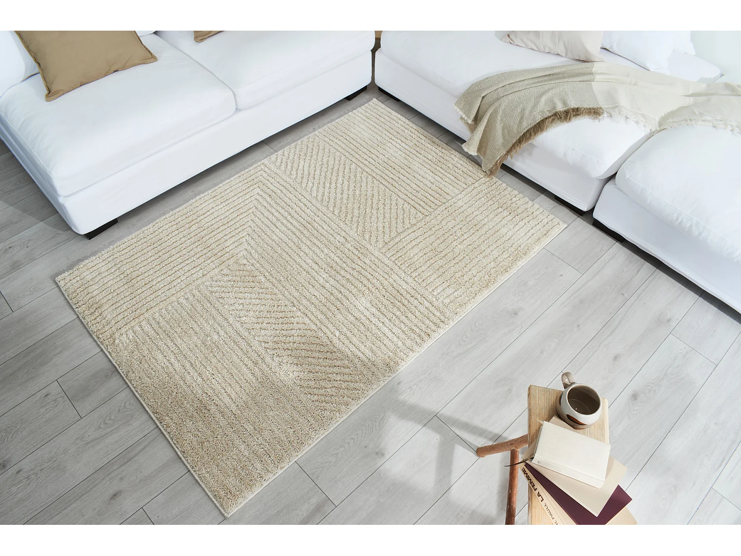 Tapis salon - crème - HARMONIE - 120x170 cm