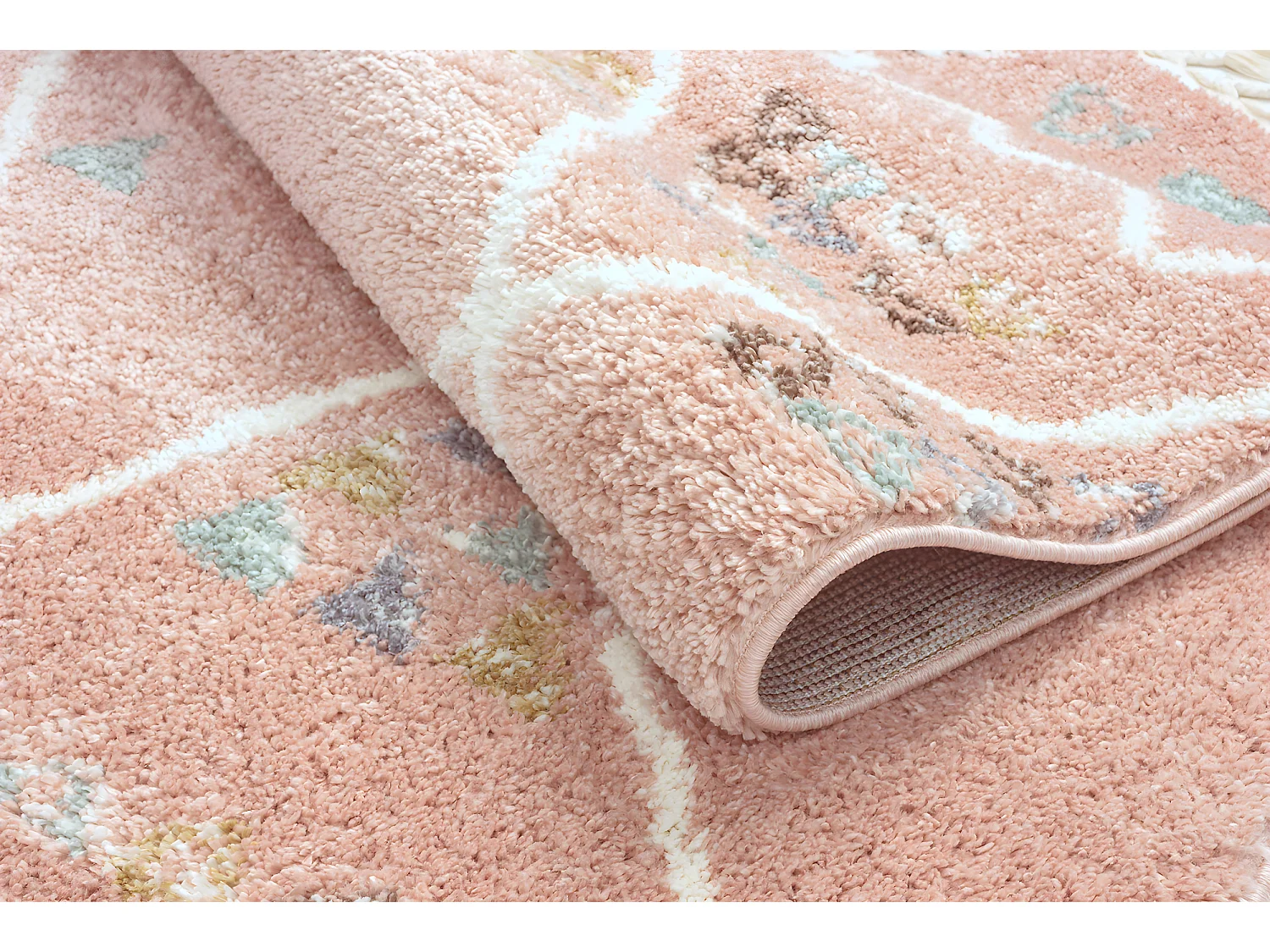 Tapis de salon - berbère - laine - rose - polypropylène - 160x230 cm