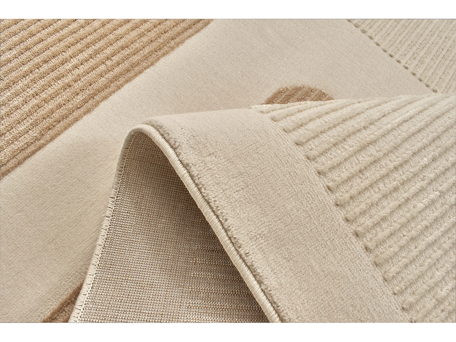 Tapis de salon - beige et crème - géométrique - Bianca - 200x290cm