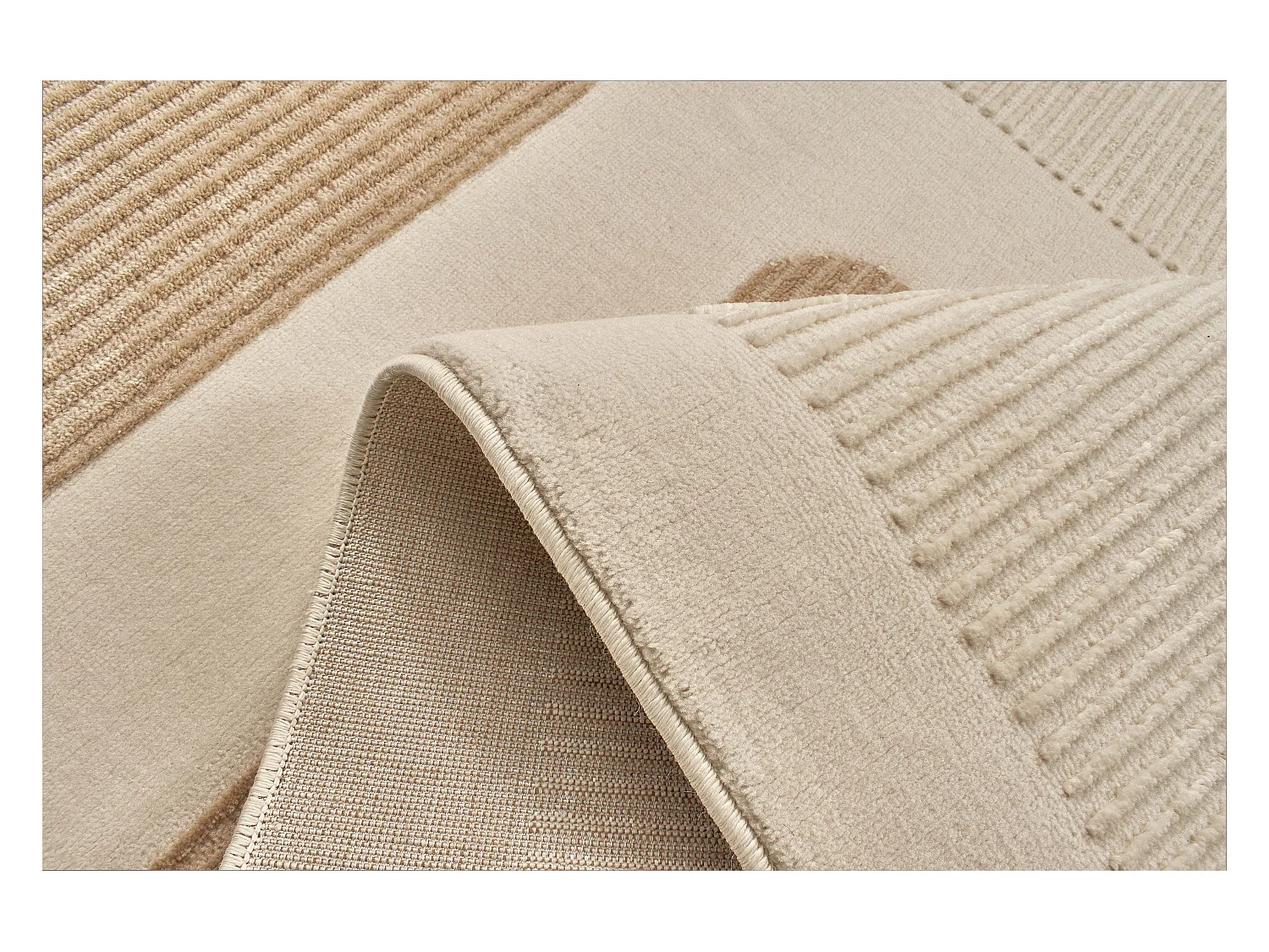 Tapis de salon - beige et crème - géométrique - Bianca - 200x290cm