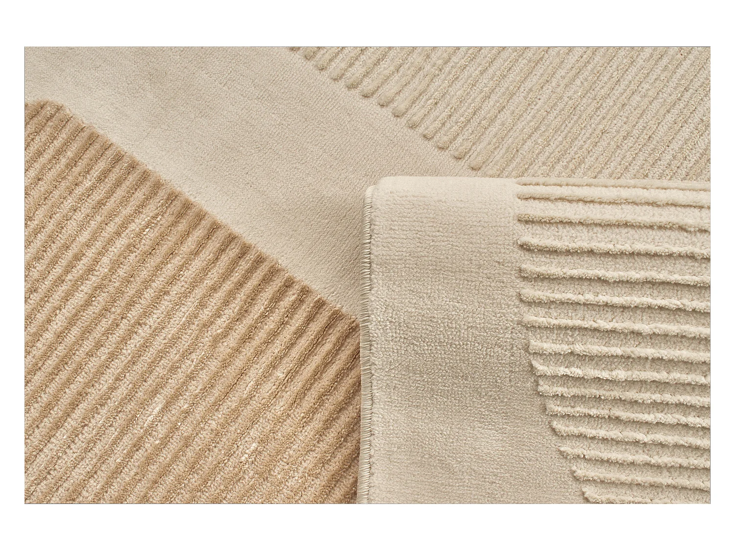 Tapis de salon - beige et crème - géométrique - Bianca - 200x290cm