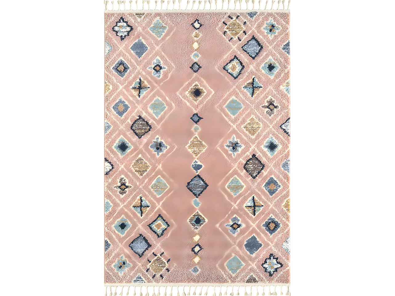 Tapis de salon - berbère - laine - rose - 200x290 cm