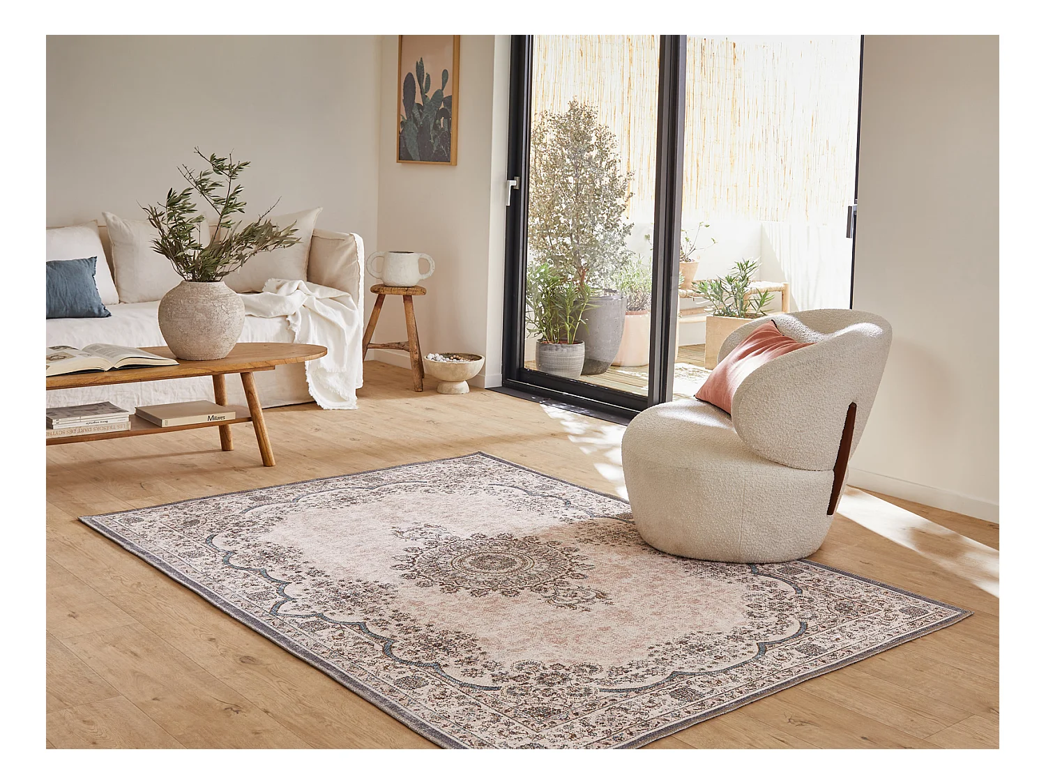 Tapis de salon - rose - carry - 67x100cm