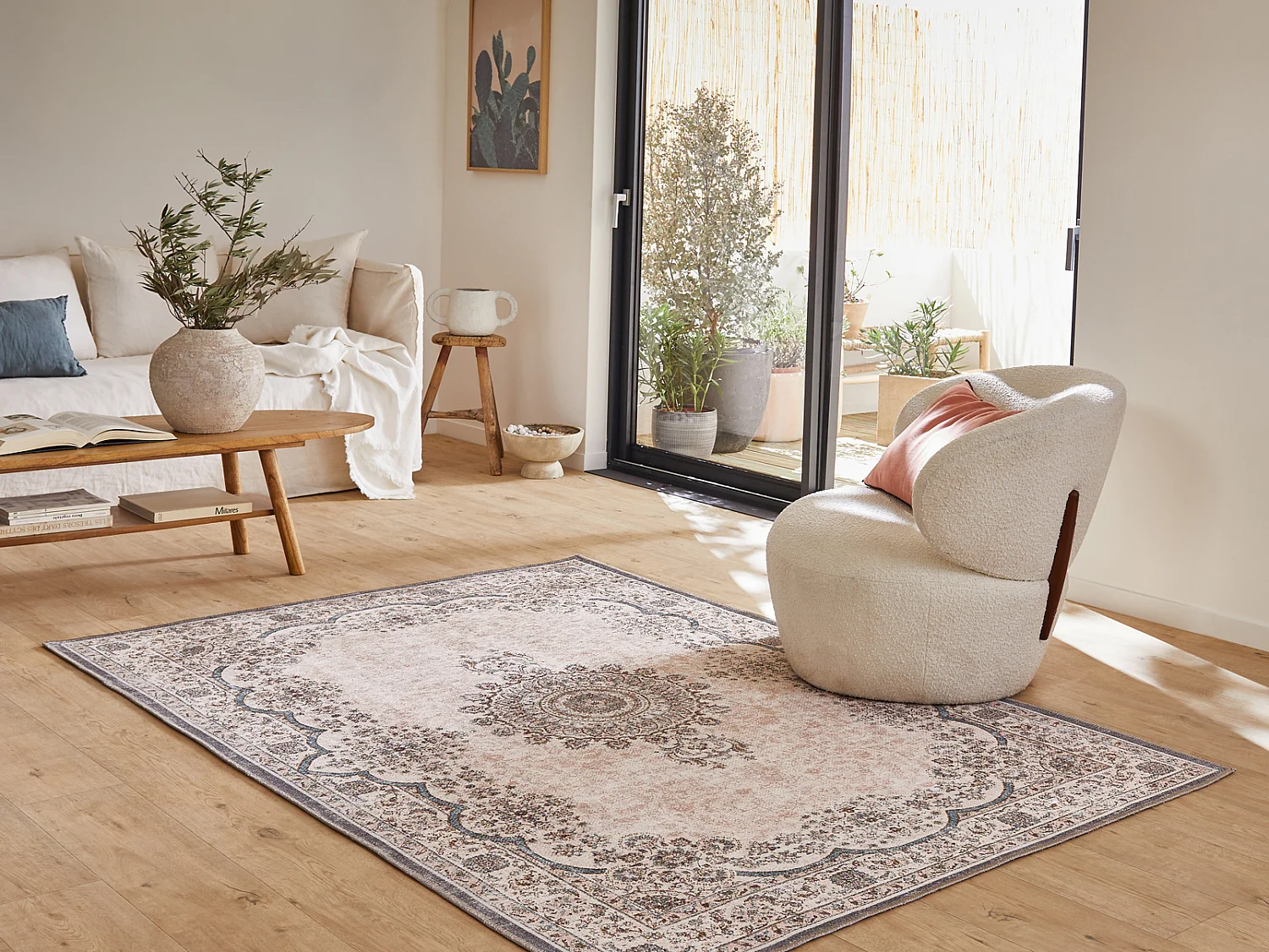 Tapis de salon - rose - carry - 67x100cm