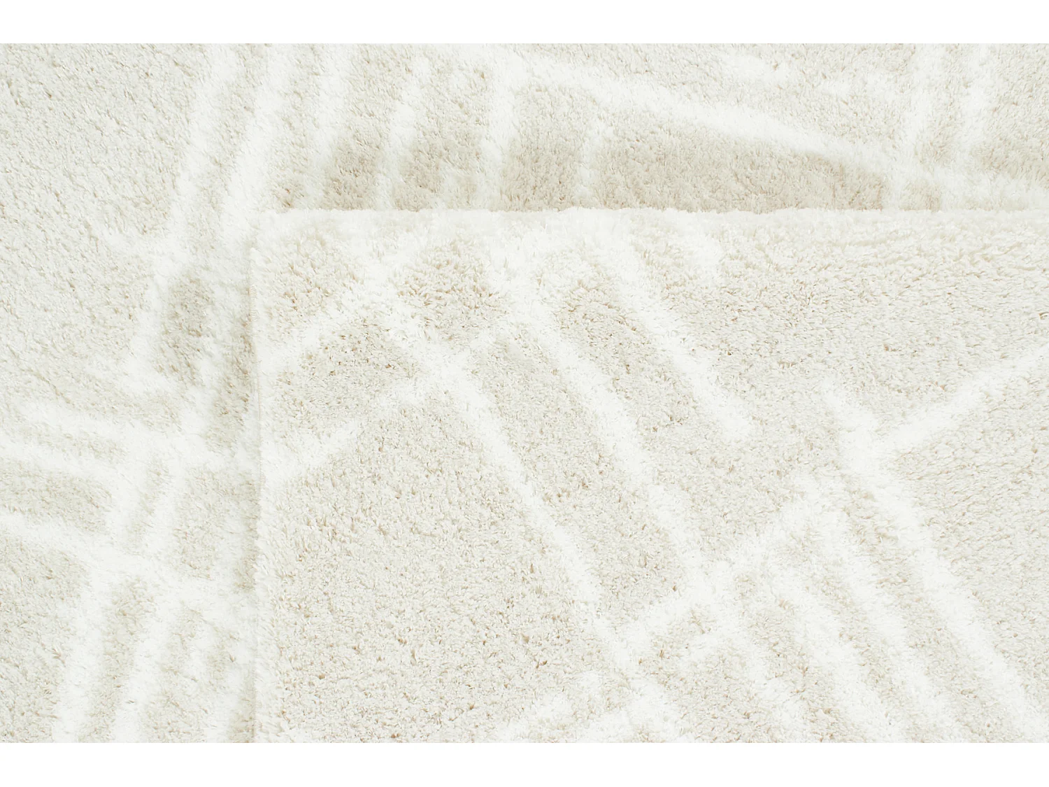 Tapis de salon - beige - grafique - poils long - doux - Oslo - 160x230