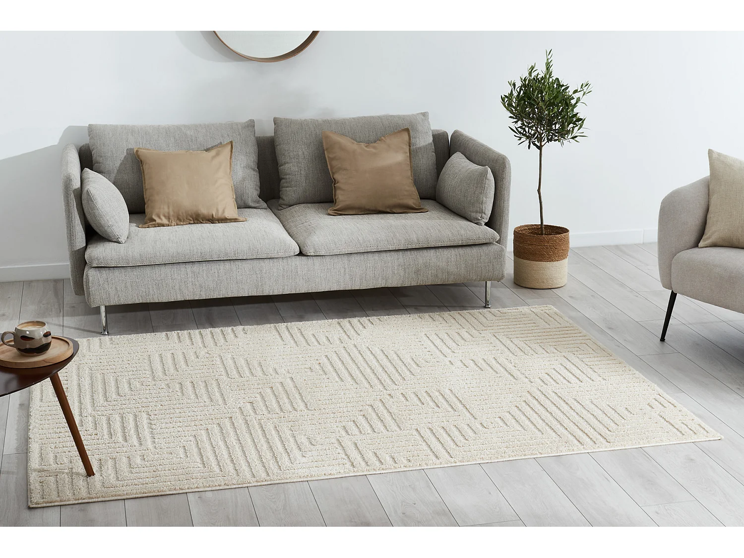 Tapis salon - crème - HARMONIE - 120x170 cm