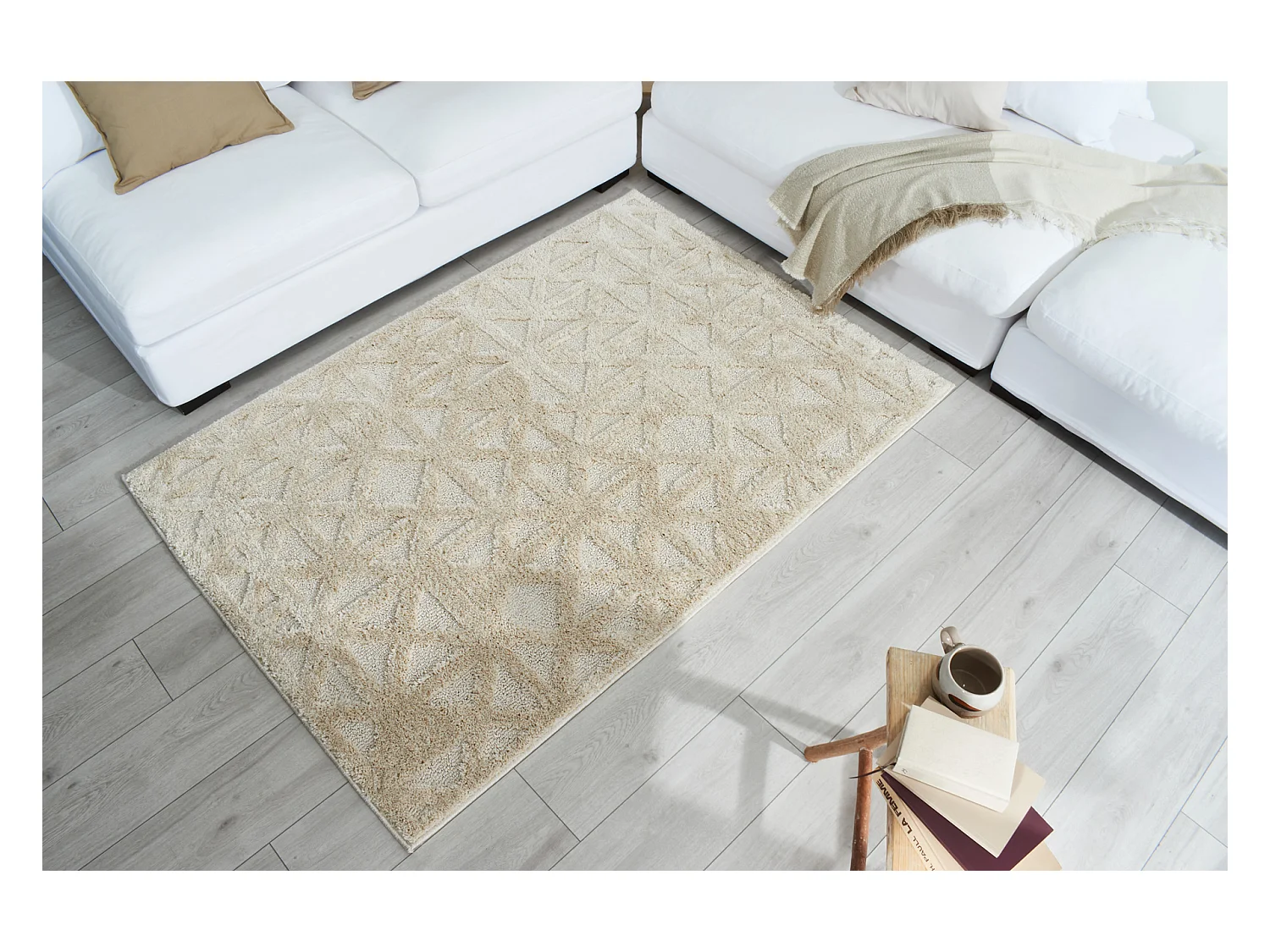 Tapis salon - crème - HARMONIE - 120x170 cm