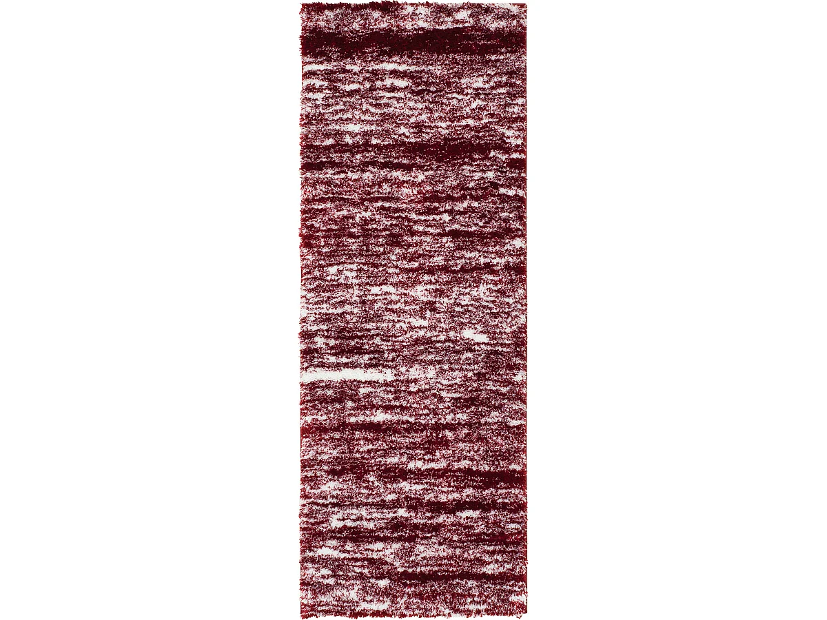 Tapis de salon - rouge - effet dégradé - poils long - doux - Oslo - 80x150