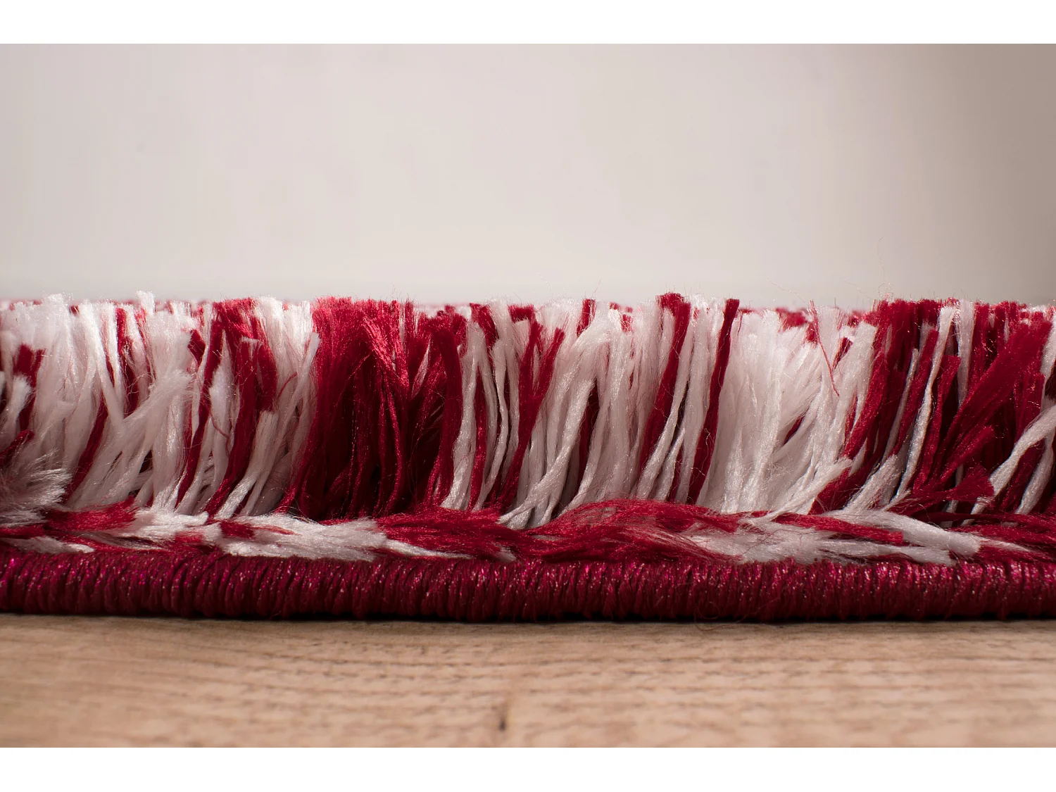 Tapis de salon - rouge - effet dégradé - poils long - doux - Oslo - 80x150