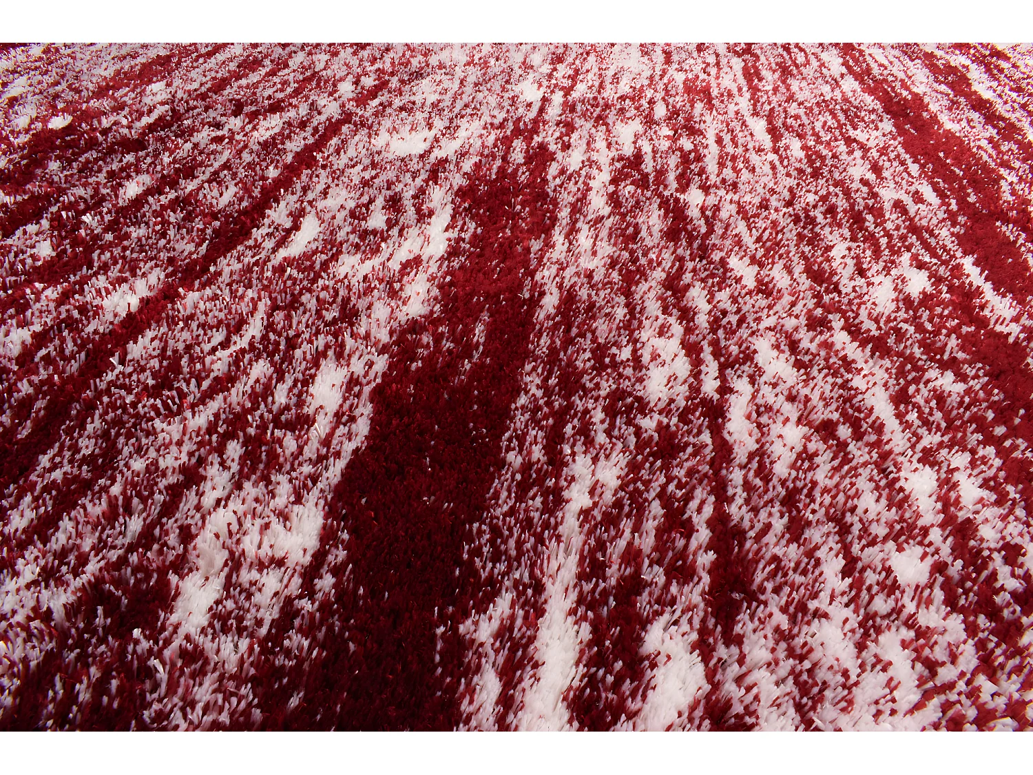 Tapis de salon - rouge - effet dégradé - poils long - doux - Oslo - 80x150