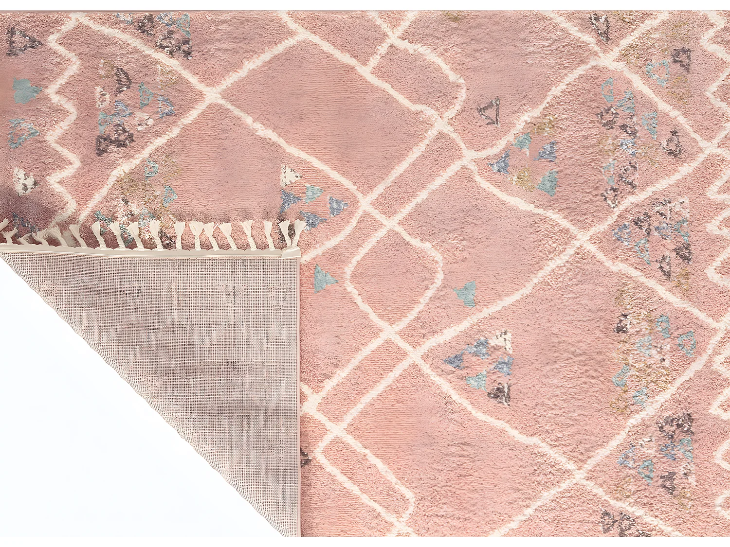 Tapis de salon - berbère - laine - rose - polypropylène - 120x170 cm