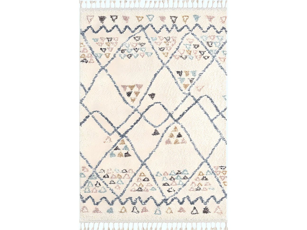 Tapis de salon - laine - crème  - polypropylène -160x230 cm