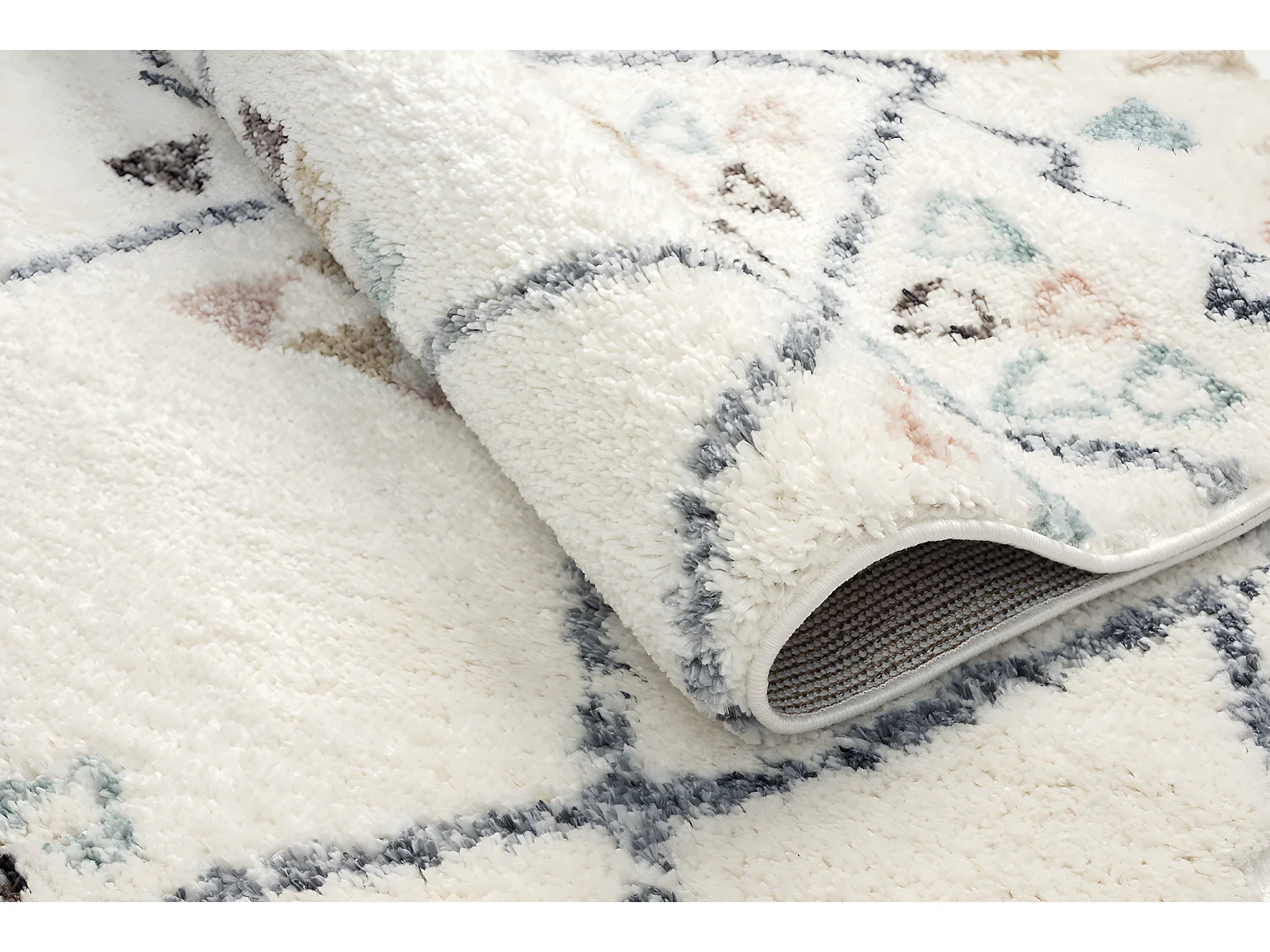 Tapis de salon - laine - crème  - polypropylène -160x230 cm