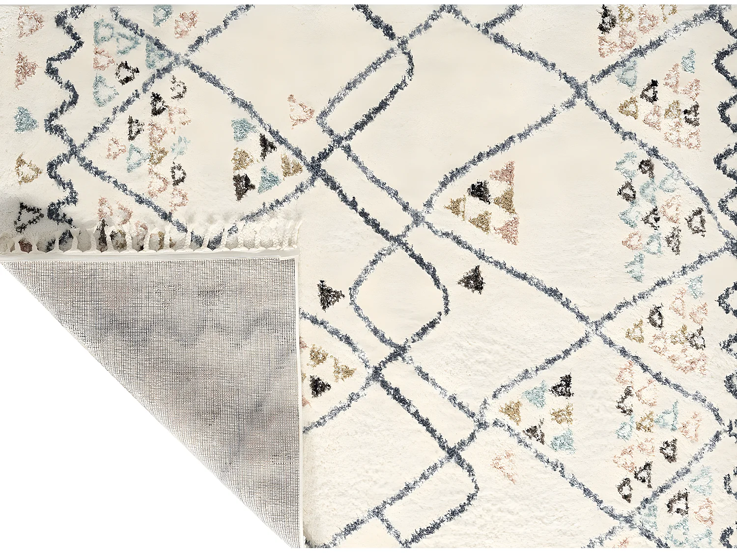 Tapis de salon - laine - crème  - polypropylène -160x230 cm