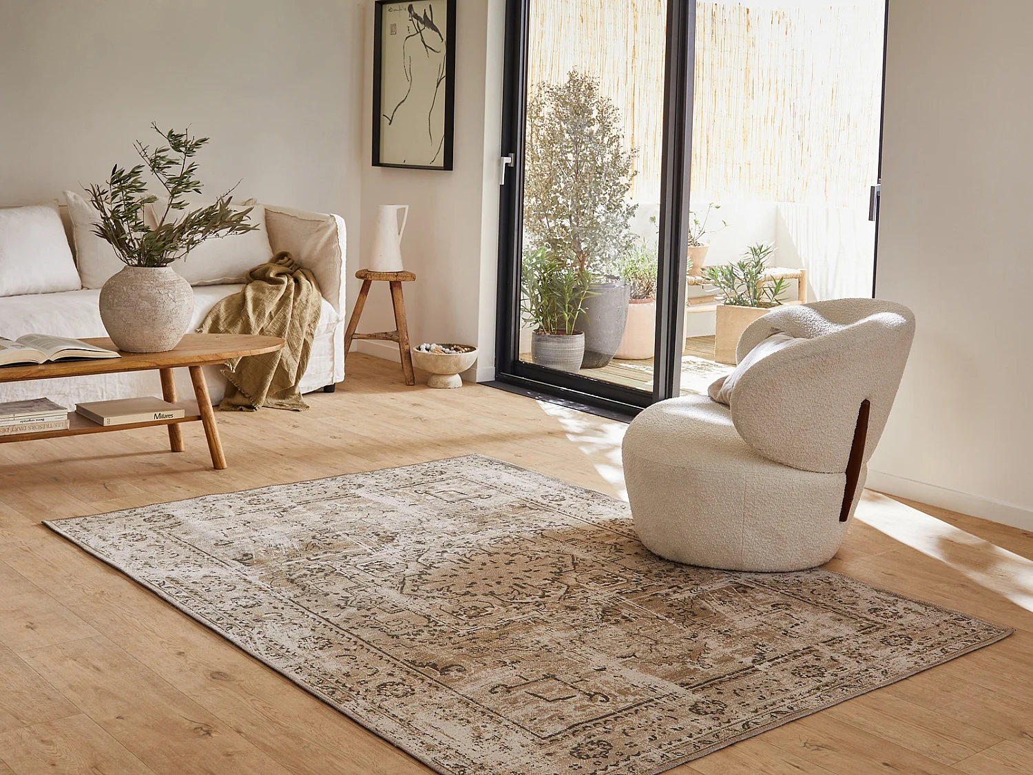 Tapis de salon - kaki - carry - 120x170cm