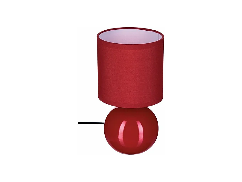 Lampe à Poser Céramique "Boule" 24cm Rouge