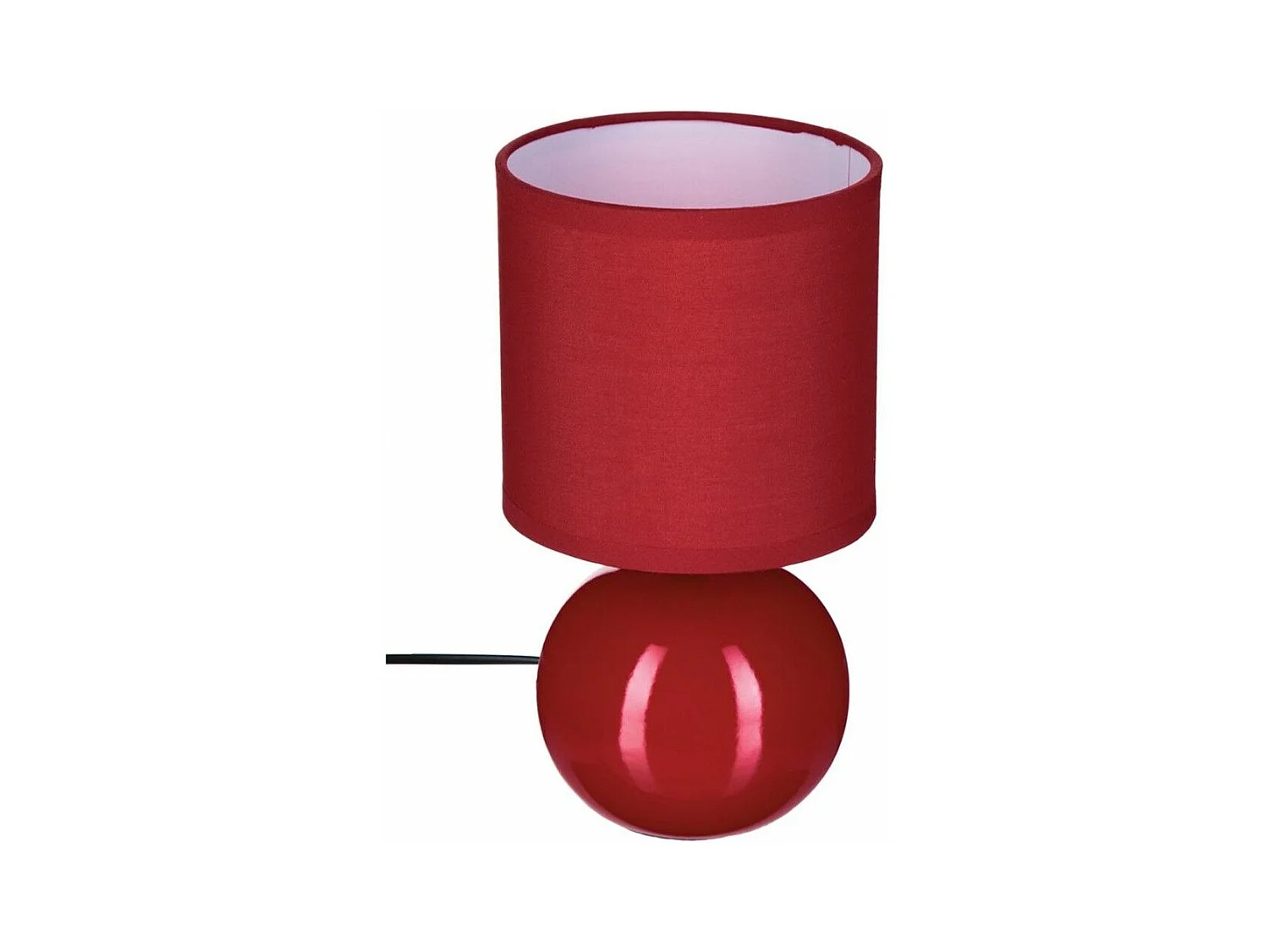 Lampe à Poser Céramique "Boule" 24cm Rouge