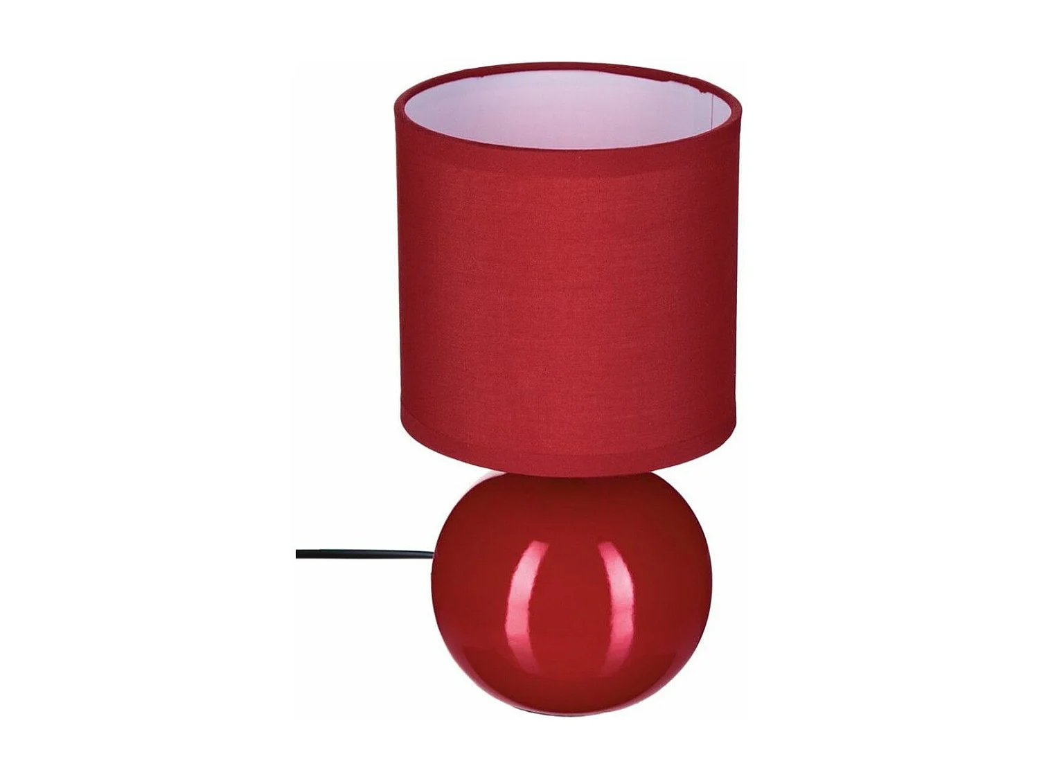 Lampe à Poser Céramique "Boule" 24cm Rouge