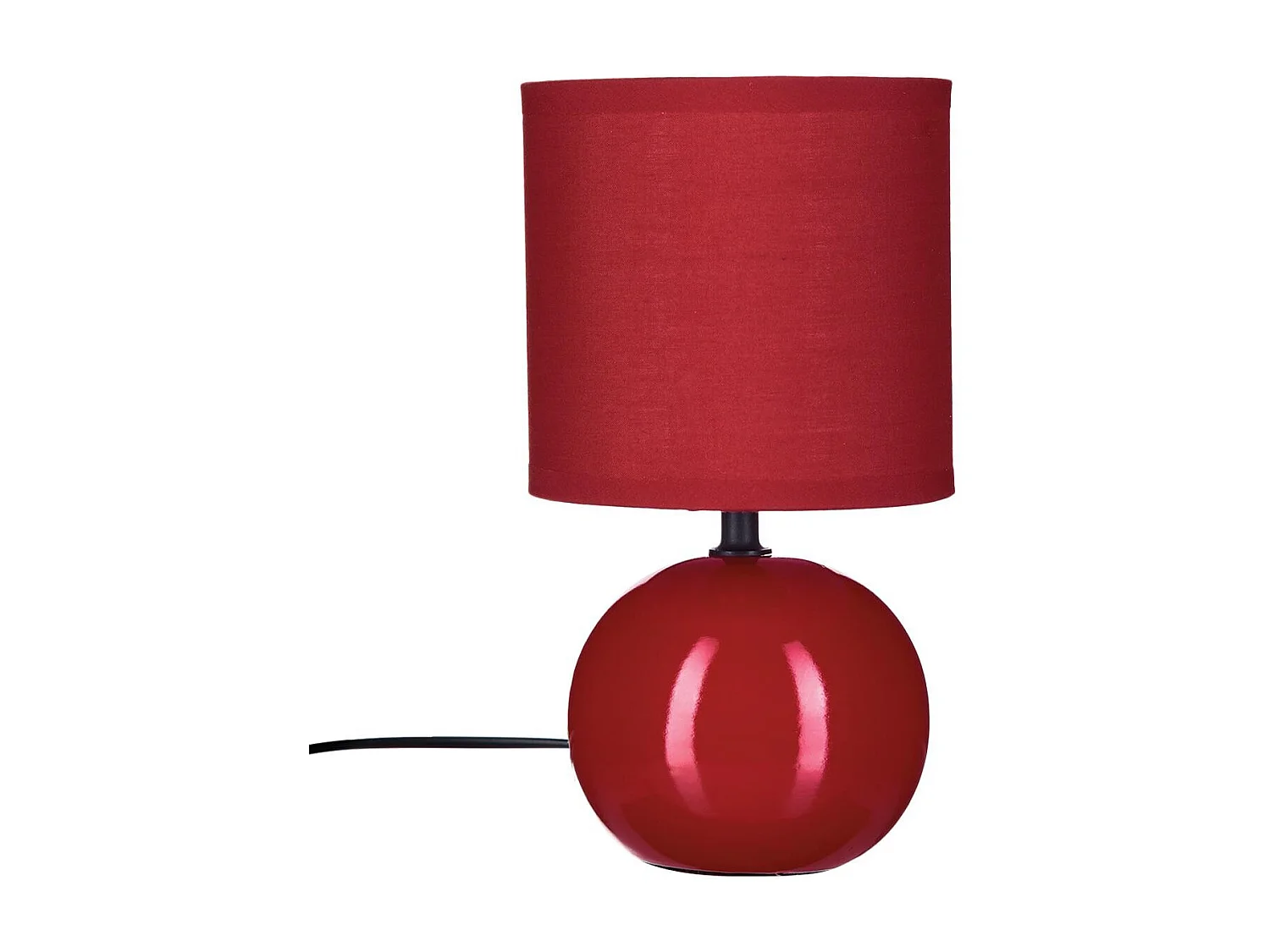 Lampe à Poser Céramique "Boule" 24cm Rouge