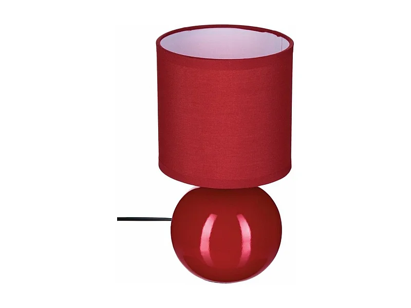 Lampe à Poser Céramique "Boule" 24cm Rouge