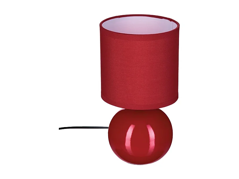 Lampe à Poser Céramique "Boule" 24cm Rouge