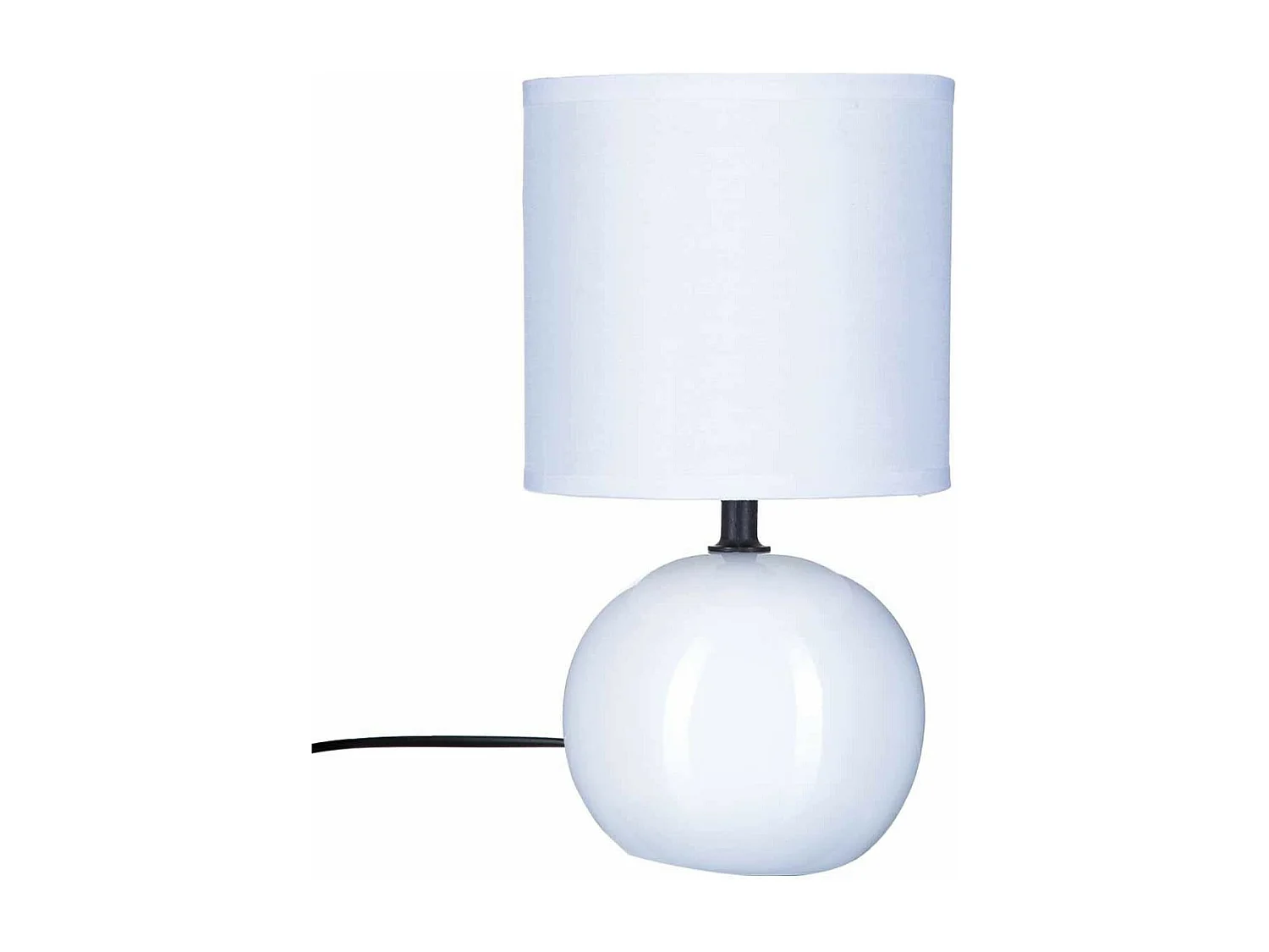 Lampe à Poser Céramique "Boule" 24cm Blanc
