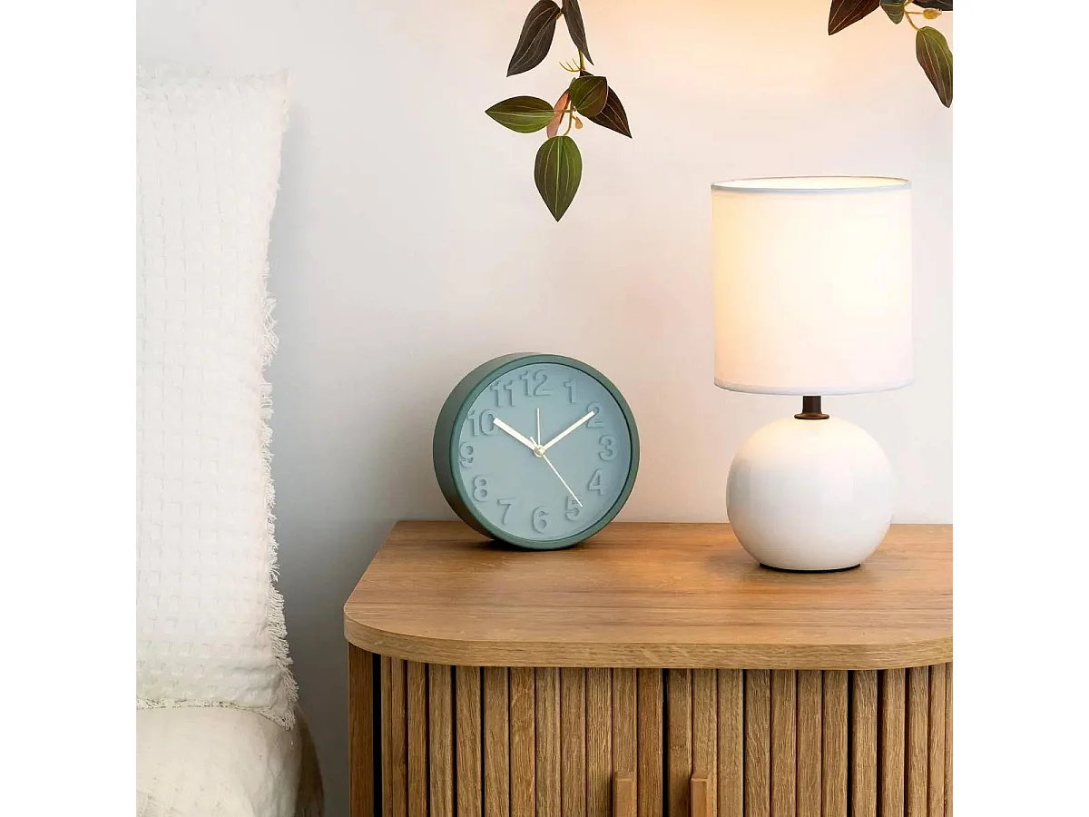 Lampe à Poser Céramique "Boule" 24cm Blanc
